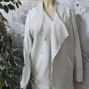 Ted Baker Soft Leather And Wool Open Cardigan/Jacket Large Size 5/US 12